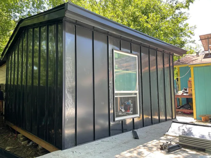 Black standing seam metal wall panels for Metal Roof Installation in South Whitehall