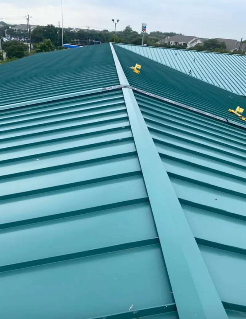 Green commercial metal roof ridge and valley for Metal Roof Repair in South Whitehall